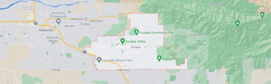 Yucaipa CA Map